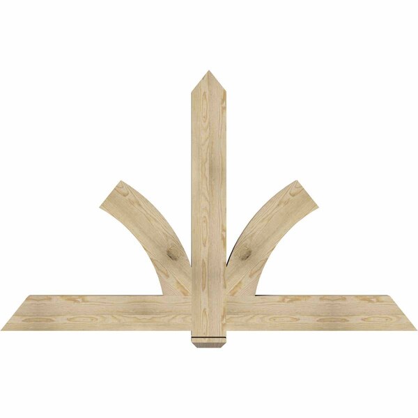 Ekena Millwork Redmond Rough Sawn Timber Gable Bracket, Douglas Fir, 72"W x 45"H x 4"D x 6"F, 15/12 Pitch GBW072X45X0406RED00RDF - main